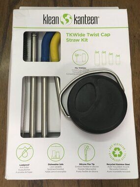 NEW Klean Kanteen Steel Straws Set with TKWIDE Twist Cap